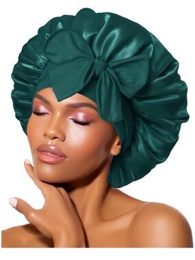Bonnet Queen Pink green Hair Bonnet - Daily Hair Mate